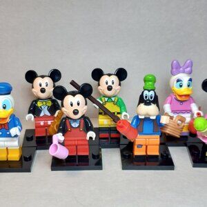 Custom Printed MOC Disney Mickey Mouse & Friends Minifigures 8 Pack